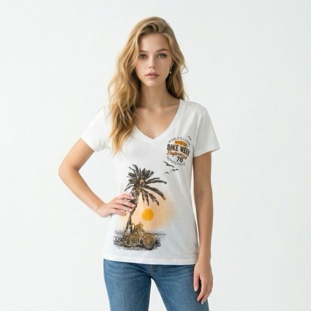 Hot Leathers New Women’s Bike Week T Shirt Large